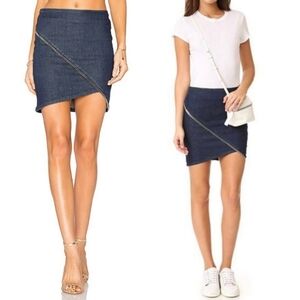 RTA Denim Zipper Sz S Mini Skirt